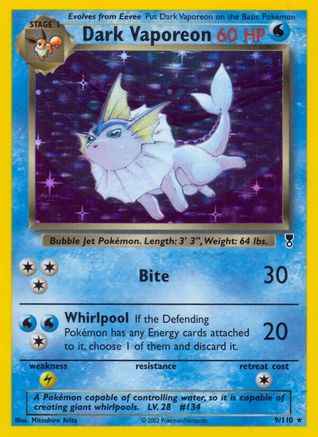 Dark Vaporeon 009/110 - Holo Rare - Holofoil