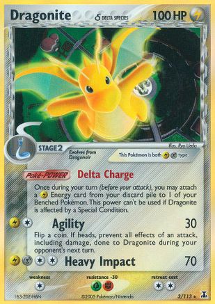 Dragonite (Delta Species) 003/113 - Holo Rare - Reverse Holofoil
