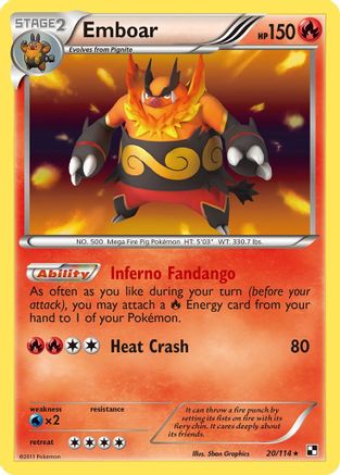 Emboar (20) 020/114/114 - Holo Rare - Holofoil
