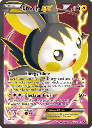 Emolga EX (143 Full Art) 143/146/146 - Ultra Rare - Holofoil
