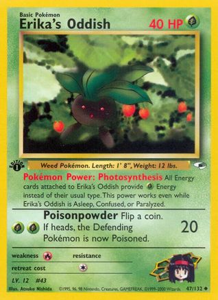 Erika's Oddish (47) 047/132/132 - Uncommon - 1st Edition