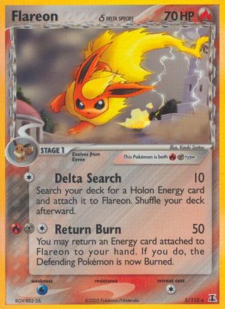 Flareon (Delta Species) 005/113 - Holo Rare - Reverse Holofoil