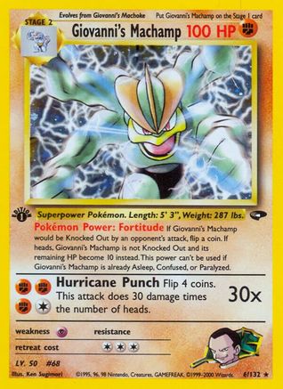 Giovanni's Machamp 006/132/132 - Holo Rare - 1st Edition Holofoil