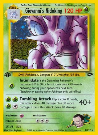 Giovanni's Nidoking 007/132/132 - Holo Rare - Unlimited Holofoil