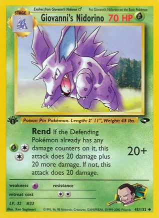 Giovanni's Nidorino 045/132/132 - Uncommon - 1st Edition