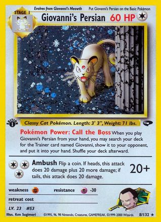 Giovanni's Persian 008/132/132 - Holo Rare - Unlimited Holofoil