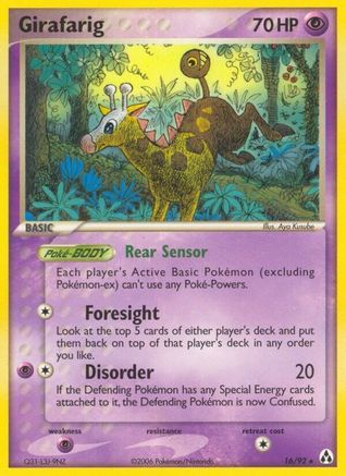 Girafarig 016/92 - Rare - Reverse Holofoil