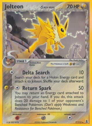 Jolteon (Delta Species) 007/113 - Holo Rare - Reverse Holofoil