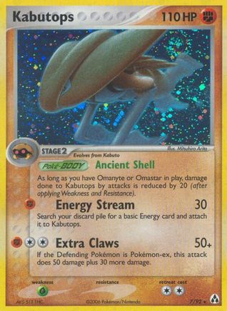 Kabutops 007/92 - Holo Rare - Holofoil