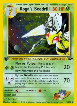 Koga's Beedrill 009/132/132 - Holo Rare - Holofoil