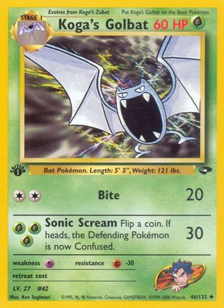 Koga's Golbat 046/132/132 - Uncommon - 1st Edition