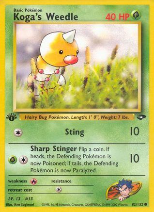 Koga's Weedle 082/132/132 - Common - 1st Edition