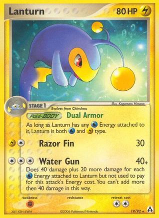 Lanturn 019/92 - Rare - Reverse Holofoil