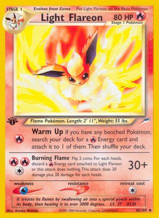 Light Flareon 046/105/105 - Uncommon - 1st Edition
