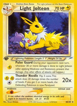 Light Jolteon 048/105/105 - Uncommon - 1st Edition