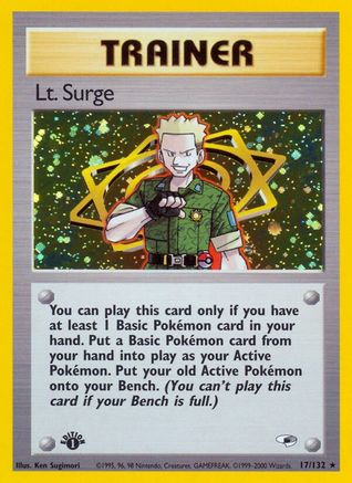 Lt. Surge (17) 017/132/132 - Holo Rare - 1st Edition Holofoil