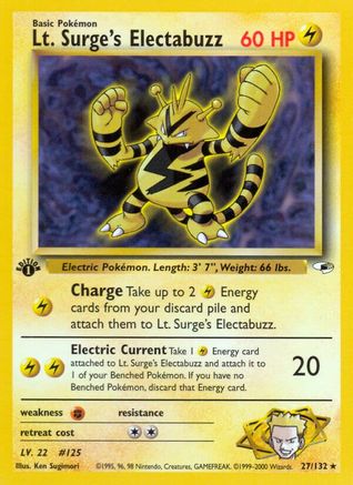 Lt. Surge's Electabuzz (27) 027/132/132 - Rare - 1st Edition