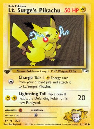Lt. Surge's Pikachu 081/132/132 - Common - Unlimited