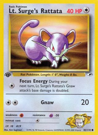Lt. Surge's Rattata 082/132/132 - Common - Unlimited