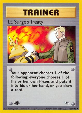 Lt. Surge's Treaty 112/132/132 - Uncommon - 1st Edition