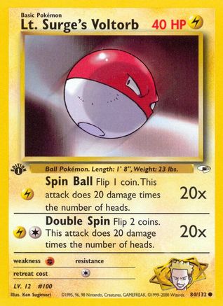 Lt. Surge's Voltorb 084/132/132 - Common - 1st Edition