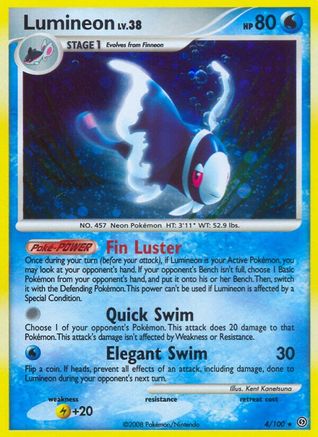 Lumineon 004/100 - Holo Rare - Holofoil