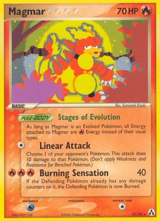 Magmar 021/92 - Rare - Reverse Holofoil