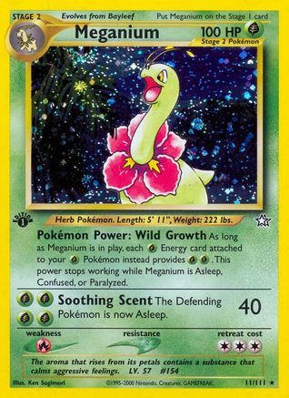 Meganium (11) 011/111/111 - Holo Rare - Unlimited Holofoil
