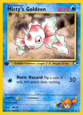 Misty's Goldeen (30) 030/132/132 - Rare - 1st Edition