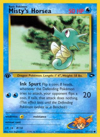Misty's Horsea 087/132/132 - Common - 1st Edition