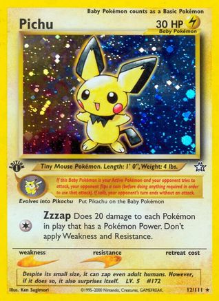 Pichu 012/111/111 - Holo Rare - Unlimited Holofoil