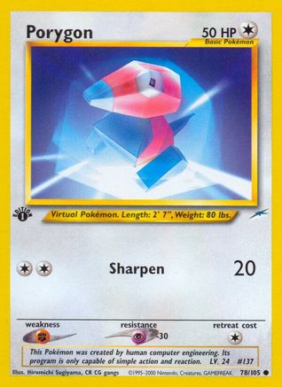 Porygon 078/105/105 - Common - 1st Edition