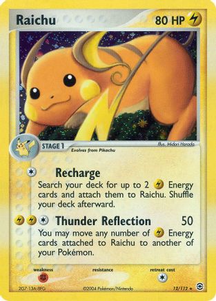 Raichu 012/112 - Holo Rare - Holofoil