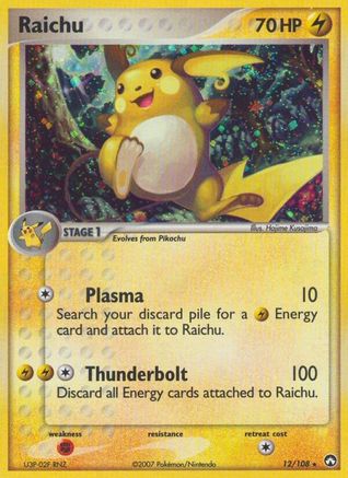 Raichu 012/108/108 - Holo Rare - Holofoil