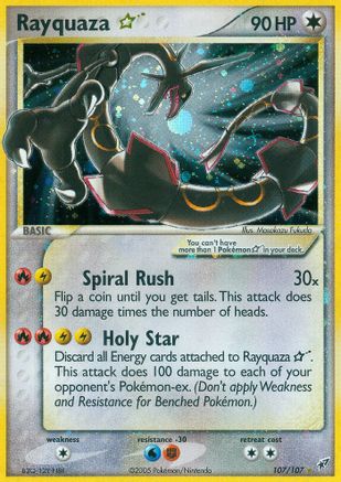 Rayquaza Star 107/107 - Ultra Rare - Holofoil