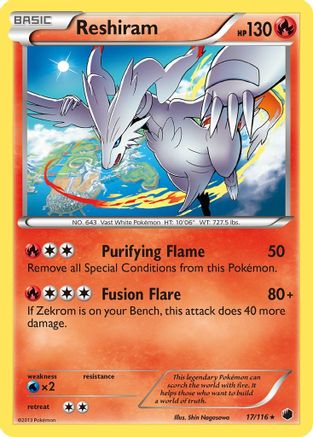 Reshiram 017/116/116 - Holo Rare - Holofoil