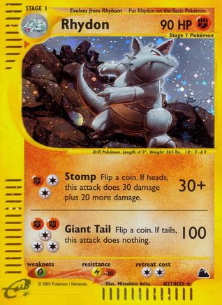 Rhydon (H27) H27/144 - Holo Rare - Holofoil