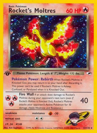 Rocket's Moltres 012/132/132 - Holo Rare - Holofoil