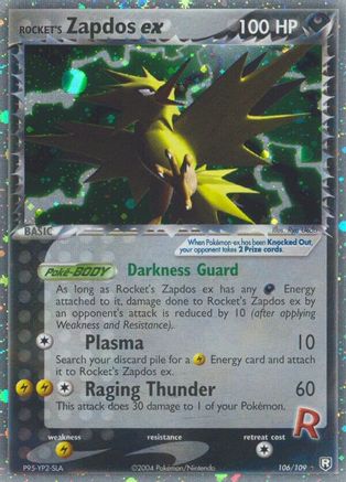 Rocket's Zapdos ex 106/109 - Ultra Rare - Holofoil