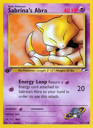 Sabrina's Abra 091/132/132 - Common - 1st Edition