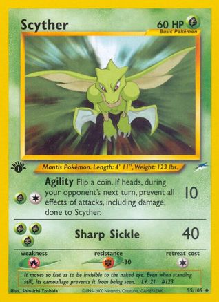 Scyther 055/105 - Uncommon - 1st Edition