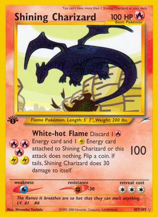 Shining Charizard 107/105 - Secret Rare - 1st Edition Holofoil