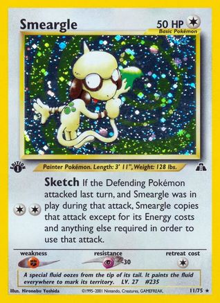 Smeargle (11) 011/75/75 - Holo Rare - 1st Edition Holofoil
