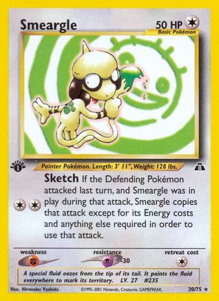 Smeargle (30) 030/75/75 - Rare - 1st Edition