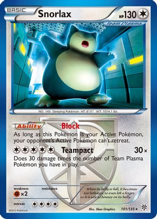 Snorlax (Team Plasma) 101/135/135 - Rare