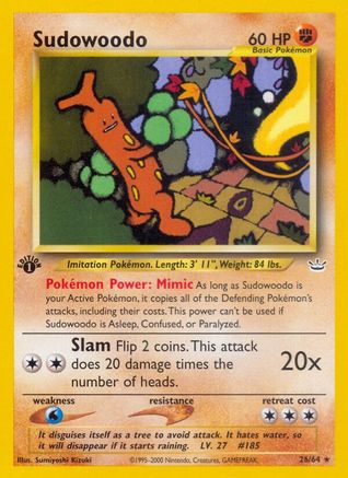 Sudowoodo 026/64/64 - Rare - Unlimited