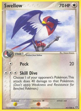 Swellow 041/106 - Uncommon - Reverse Holofoil
