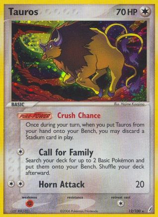 Tauros 012/100/100 - Holo Rare - Reverse Holofoil