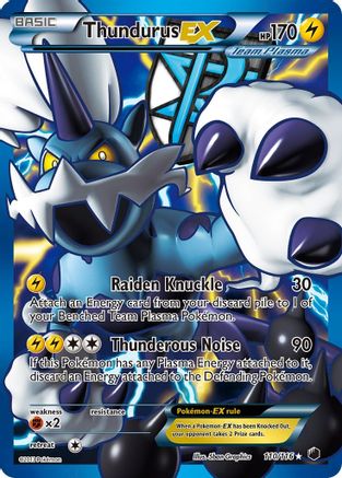 Thundurus EX (Team Plasma) (110 Full Art) 110/116 - Ultra Rare - Holofoil