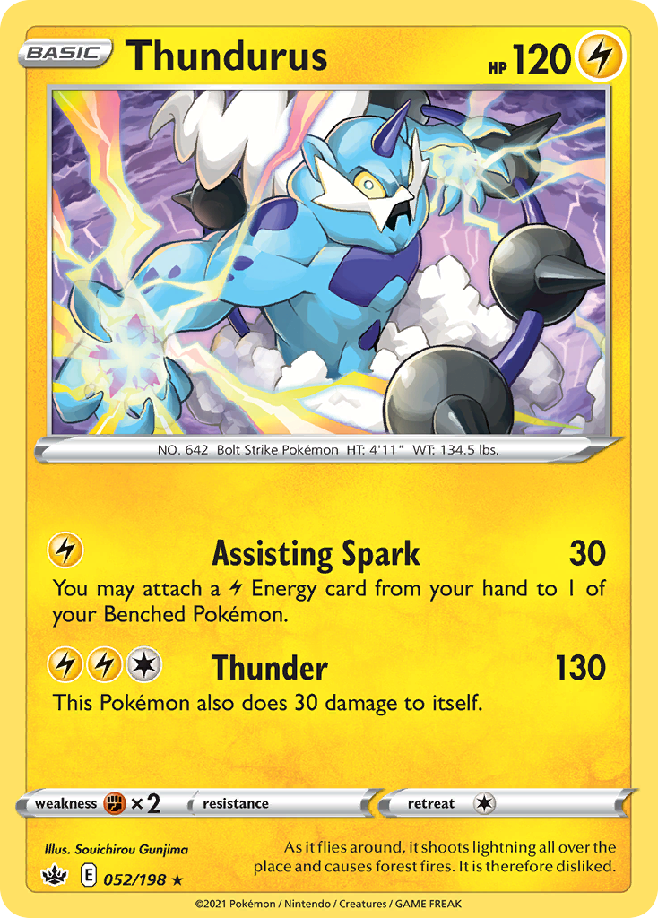 Thundurus (052/198) (Theme Deck Exclusive) [Sword & Shield: Chilling Reign]